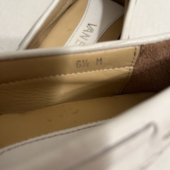 Van Eli Driving Loafers White Leather Moc Round Toe Slip On Flat Shoes Size 6.5M - Picture 9 of 12